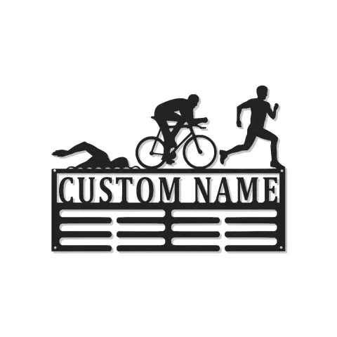 Cartel de metal personalizado con luz LED Triatlón Regalo Personalizado para Atletas Decoración de Gimnasio en Casa para Triatletas
