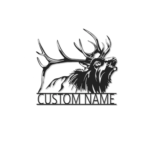 Décoration murale en métal personnalisée avec élan en rétroéclairage - Cadeau pour les amoureux de la nature, décoration de chalet rustique
