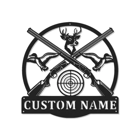 Cartel de metal LED de caza personalizado, regalo para cazadores, decoración para cueva de hombres o cabaña