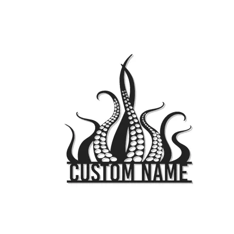 Kraken Octopus LED Metal Sign | Custom Nautical Wall Art | Personalized Tentacles Decor for Business & Ocean Lovers