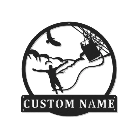 Custom Bungee Jumping Led Light Metal Wall Art Adventure Gift for Thrill Seekers Unique Man Cave Decor