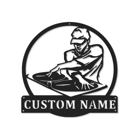 Custom DJ Turntable Led Light Metal Wall Art Personalized Music Lover Gift Game Room or Studio Decor