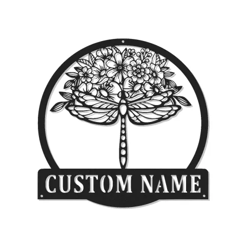 Insegna in metallo personalizzata con lucciole e design floreale LED per amanti della natura, regalo per decorazione da giardino