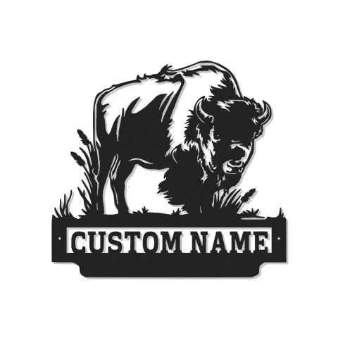 Custom Bison Led Light Metal Wall Art Personalized Wildlife Gift for Nature Lovers Rustic Home Decor 1