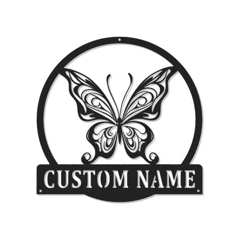 Décoration murale en métal LED personnalisée en forme de papillon - Cadeau pour les amoureux de la nature pour la chambre ou le salon