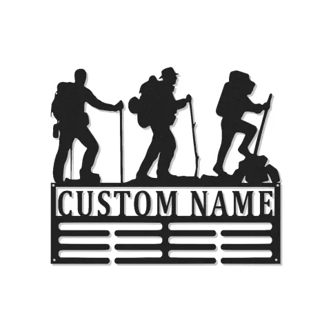 Arte in Metallo LED Personalizzato per Escursionisti | Insegna con Nome Personalizzata per Decorazione di Cabin