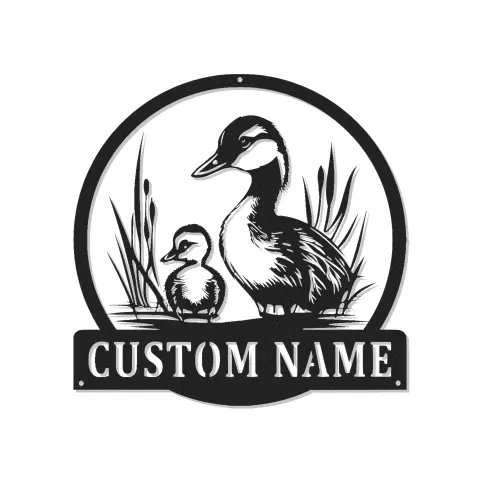 Custom Duck Family Led Light Metal Wall Art Personalized Nature Lover Gift Living Room or Nursery Decor