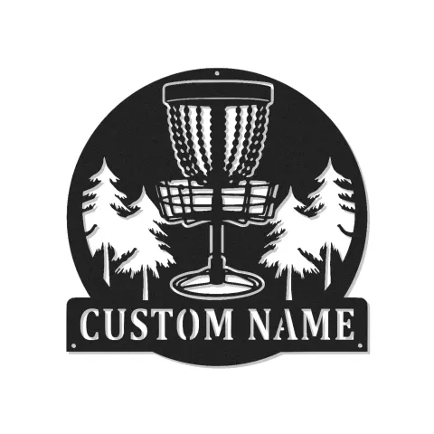 Personalisierte Disc-Golf-Korb LED-Metall-Wandkunst – Geschenk für Disc-Golfer, Deko fürs Spielzimmer 1