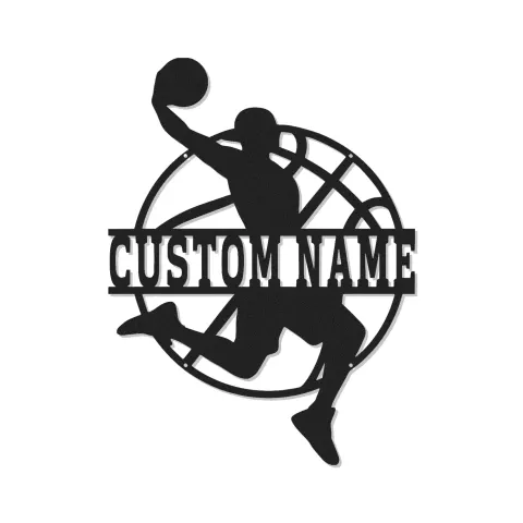 Décoration murale en métal personnalisée avec rétroéclairage LED pour joueur de basketball - Cadeau personnalisé pour les fans de sport
