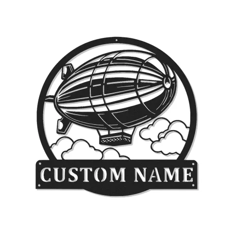 Custom Zeppelin Led Light Metal Wall Art Personalized Aviation Gift for Him Office or Man Cave Decor
