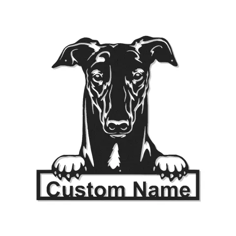 Décoration murale en métal personnalisée avec lumière LED pour Greyhound - Cadeau pour les amoureux des chiens - Décor pour salon