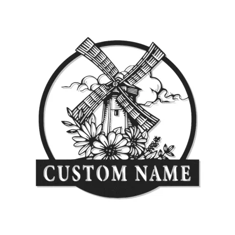 Custom Windmill Led Light Metal Wall Art Personalized Farmhouse Gift Rustic Home Decor for Living Room 1
