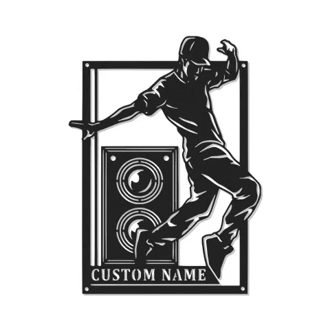 Letrero LED personalizado de bailarín de hip hop | Decoración mural de metal a medida | Decoración para estudio de danza | Luz para habitación juvenil