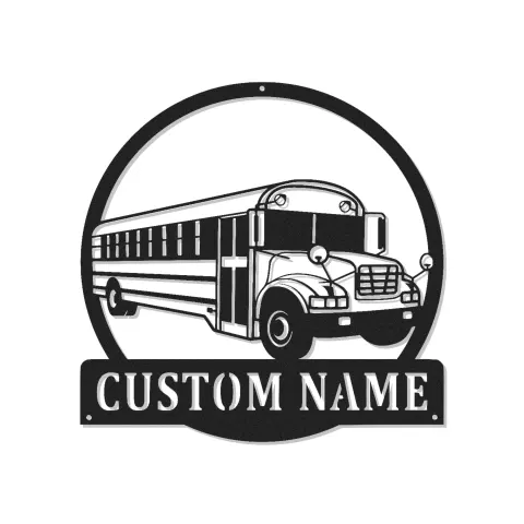 Custom School Bus LED Sign | Personalized Metal Wall Art | Bus Driver Gift for Garage or Classroom Decor