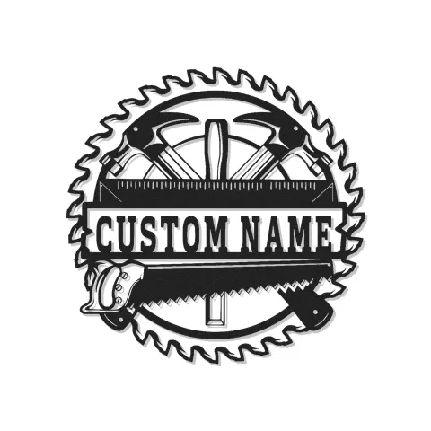 Cartel de metal LED de herramientas de carpintero personalizado, regalo para decoraciones de talleres de carpinteros 2