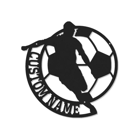 Personalized Soccer Player LED Sign | Custom Metal Wall Art | Teen Room Decor & Athlete Gift