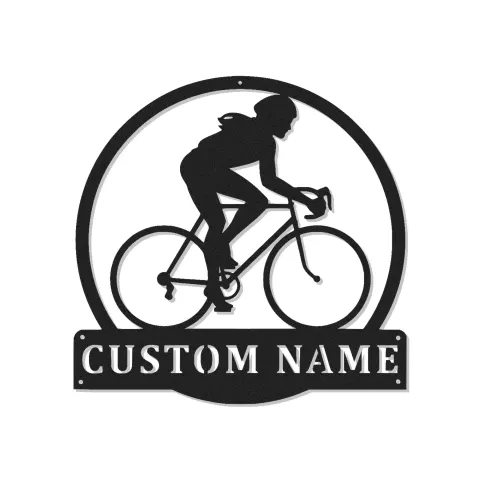 Personalisierte LED-Metall-Wandkunst für Radfahrer – Geschenk für Bike-Fans, Deko für Garage oder Home-Gym