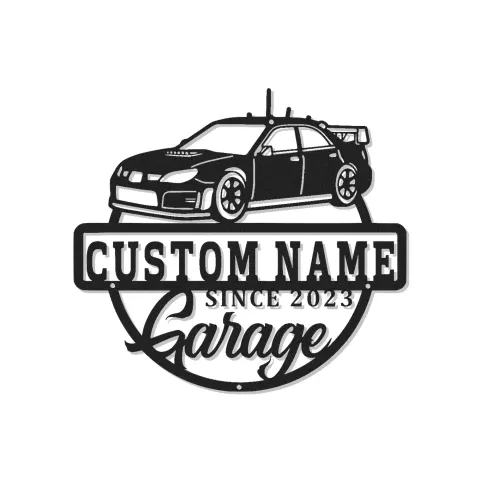 Personalisierte LED-beleuchtete Metall-Wandkunst für die Garage – Geschenk für Autofans, Garagen-Dekoschild