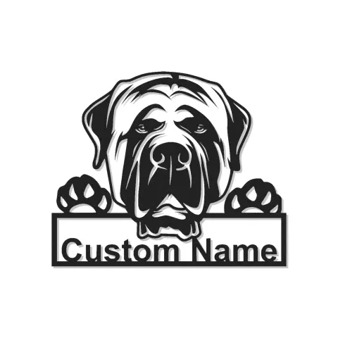 Cartel de metal LED personalizado de Mastín, regalo para amantes de los perros, decoración para sala de estar o vestíbulo