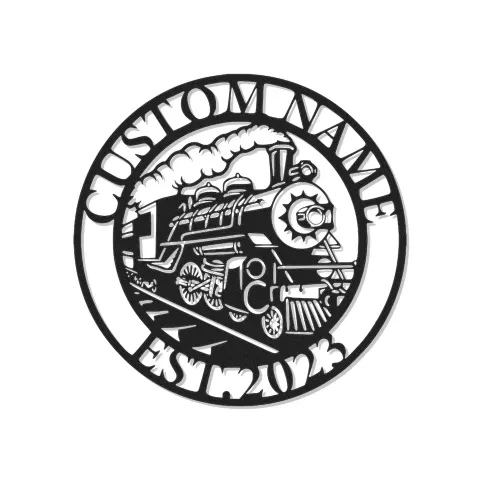 Personalisierte LED-Beleuchtung Metall-Wandkunst für Dampflokomotive – Geschenk für Eisenbahnliebhaber