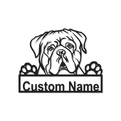 Personalisierte Bulldogge LED Licht Metall Wandkunst - Geschenk für Hundeliebhaber und modernes Wohnraumdekor 2