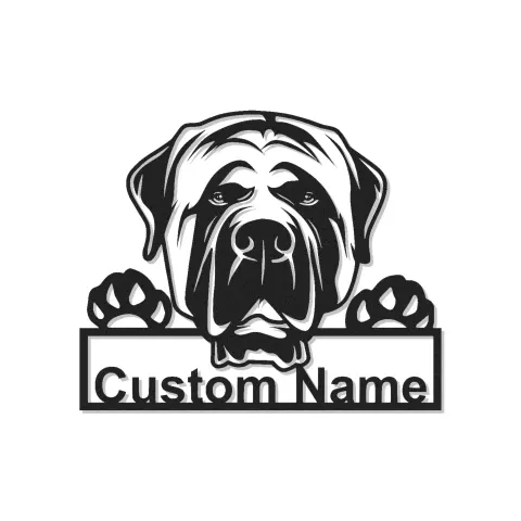 Personalisiertes LED-beleuchtetes Metallschild für Mastiffs – Geschenk für Hundeliebhaber im Wohnzimmer