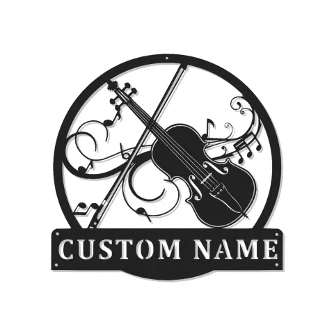 Cartel de metal LED de violín personalizado, regalo para músico, decoración de sala de música para amantes del violín