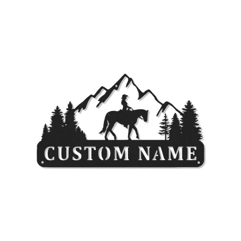 Arte metálico personalizado con jinete a caballo | Cartel LED ecuestre a medida | Decoración de pared para rancho y cabaña, regalo