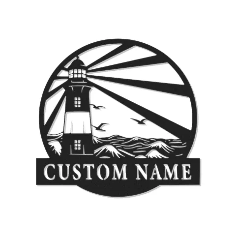 Custom Lighthouse Led Light Metal Wall Art Personalized Coastal Gift Nautical Decor for Beach House 4