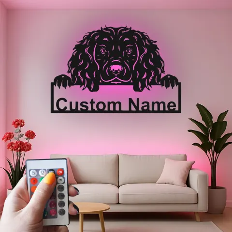 Personalisierte Cocker-Spaniel LED-Metall-Wandkunst – Geschenk für Hundeliebhaber, Deko fürs Wohnzimmer alternative Ansicht