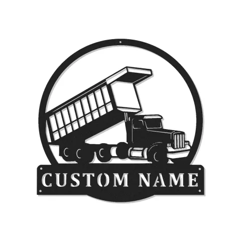 Custom Dump Truck Led Light Metal Wall Art Personalized Gift for Truck Enthusiasts Garage or Man Cave Decor 3