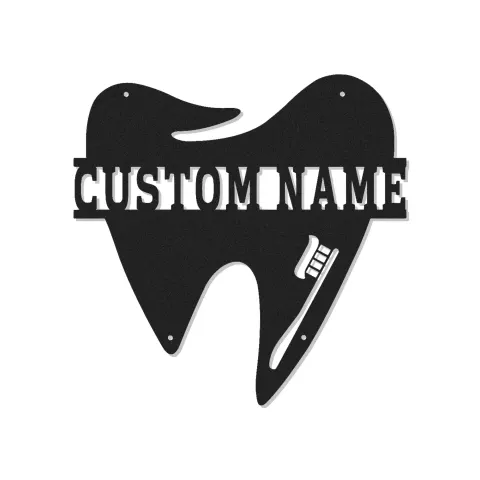 Insegna in metallo LED personalizzata a forma di dente decorazione ufficio dentistico regalo insegna per clinica dentale