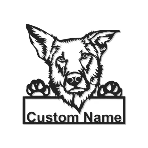 Insegna in metallo LED personalizzata per amanti dei cani con pastore tedesco