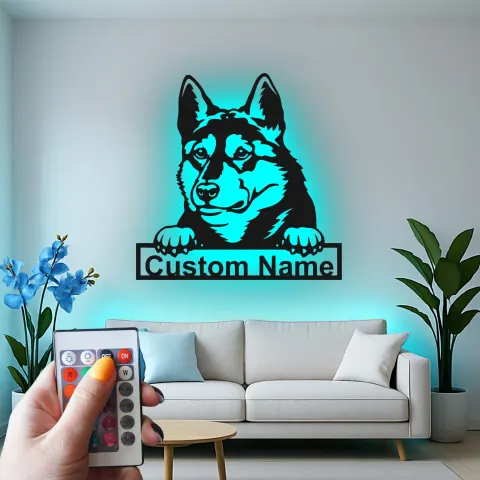 Custom German Shepherd Led Light Metal Wall Art Personalized Dog Lover Gift Living Room Pet Decor 8 alternate view
