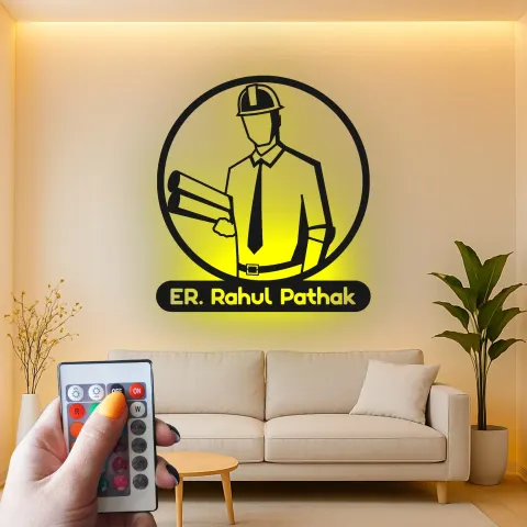 Vista alternativa de Cartel de metal LED personalizado para ingenieros, regalo para ingenieros, decoración de oficina para profesionales de la ingeniería