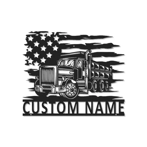 Custom Dump Truck Led Light Metal Wall Art Personalized Gift for Truck Enthusiasts Garage or Office Decor 2