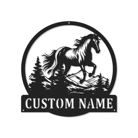 Cartel de metal personalizado de caballo con LED | Decoración mural ecuestre personalizada | Regalo de decoración para rancho para amantes de los caballos