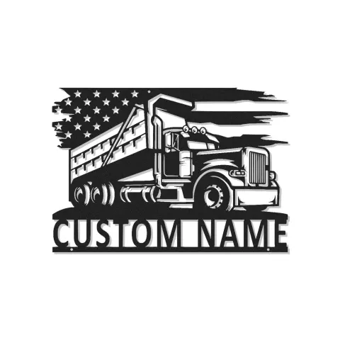 Custom Dump Truck Led Light Metal Wall Art Personalized Gift for Truck Enthusiasts Garage or Man Cave Decor 6
