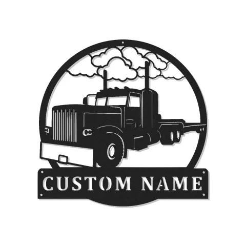 Personalisierte LED-Signatur für Lkw | Individuelle Metallkunst für große Lkw | Trucker Garage & Man Cave Dekor