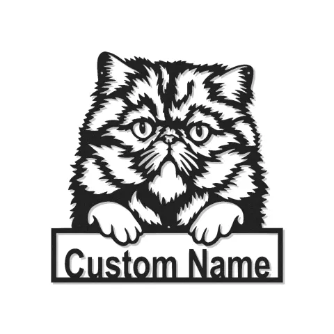 Custom Persian Cat Led Light Metal Wall Art Personalized Pet Lover Gift Bedroom or Living Room Decor 2
