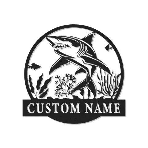 Art mural en métal requin blanc LED | Enseigne océan personnalisée | Décoration murale nautique pour bureau et maison côtière | Accent prédateur marin