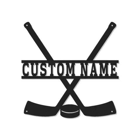 Cartel LED de hockey personalizado | Decoración mural de metal a medida | Decoración para sala de juegos y habitación juvenil | Regalo para jugador de hockey