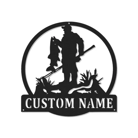 Cartel de pescador personalizado con LED | Decoración mural de metal personalizada | Decoración para casa de campo y cabaña | Regalo para pescador