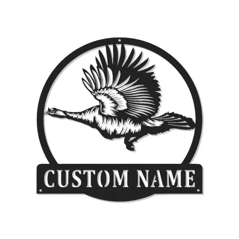 Cartel de cazador de gansos personalizado | Arte mural LED de metal | Decoración personalizada de caza de aves para cabaña y regalo de lodge