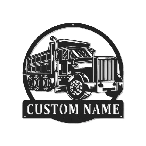 Décoration murale en métal LED personnalisée pour camion-benne - Cadeau pour passionnés de camions, décoration de garage ou de salle de jeux