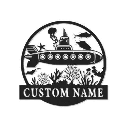 Cartel de metal LED submarino personalizado | Señal náutica personalizada | Regalo para amantes del océano y buceadores | Decoración submarina