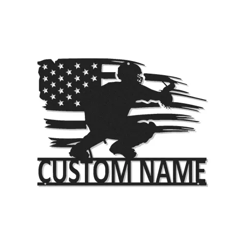 Personalisierte LED-beleuchtete Metall-Wandkunst für Baseballfänger - Geschenk für Baseball-Fans und Sportzimmer-Dekor
