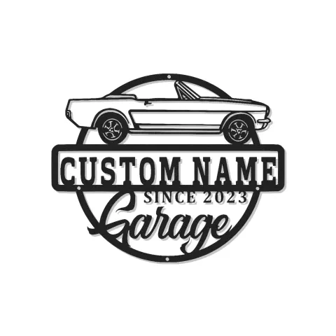 Insegna LED su misura per auto classica | Decorazione personalizzata in metallo per garage | Arte murale vintage per auto | Regalo luminoso per man cave per papà