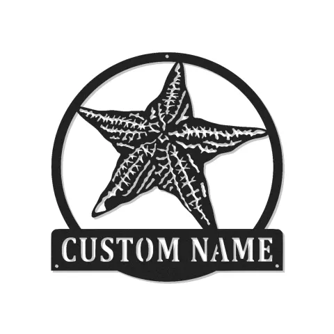 Personalized Starfish Metal Sign | LED Coastal Wall Art | Nautical Beach House Decor for Home or Business
