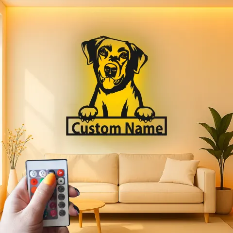 Custom Dog Led Light Metal Wall Art Personalized Pet Lover Gift Living Room Decor for Dog Moms 1 alternate view
